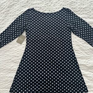 Rat Boi Navy Domino Dot Dress